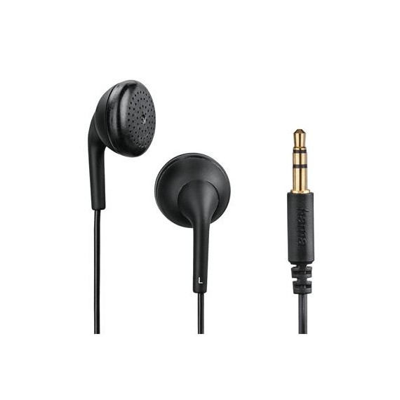 HAMA Auricular Estereo con Cable 1.2MTRS Jack 3.5MM Negro 184035