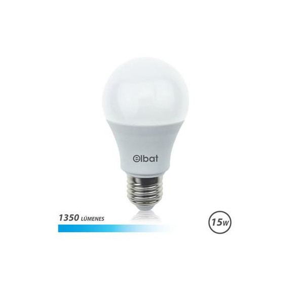 ELBAT Bombilla Led 15W A60, 1350 Lumenes, Luz Fria, E27