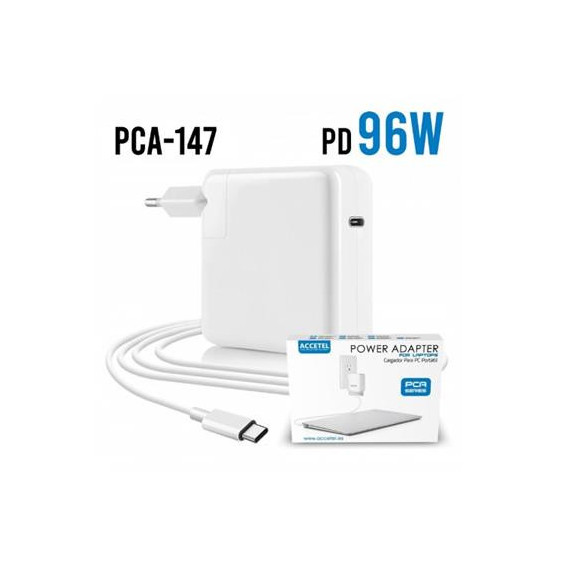 ACCETEL Cargador Universal Portatil Tipo C 96W Pd PCA-147 Blanco