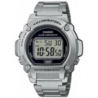 CASIO Coleccion W-219HD-1AVEF Reloj Digital Correa Acero Inox, Cronometro,alarma,calendario