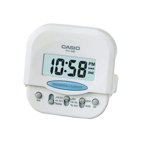CASIO Reloj Despertador PQ-30B-7DF Blanco