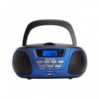 AIWA Radio CD Portatil BLUETOOTH Boombox BBTU-300BL Azul USB,MP3,AUX In