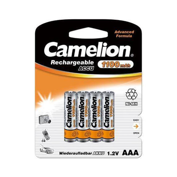 CAMELION CARGADOR + 4 PILAS RECARGABLES AAA 1100mAh - Infofar System