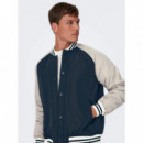 Chaquetas Hombre Chaqueta ONLY&SONS Chris Cuello Béisbol Dark Navy