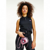 Tjw Crop Sleeveless Badge Polo Black  TOMMY JEANS