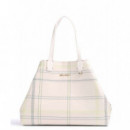 Iconic Tommy Tote Check Feather White Ch  TOMMY HILFIGER