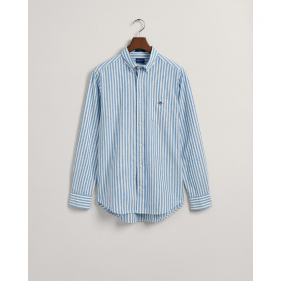 Reg Cotton Linen Stripe Shirt Day Blue  GANT