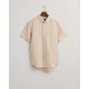 Reg Linen Ss Shirt Dry Sand  GANT