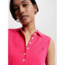 Slim Collar Detail Polo Ns Bright Cerise Pink  TOMMY HILFIGER