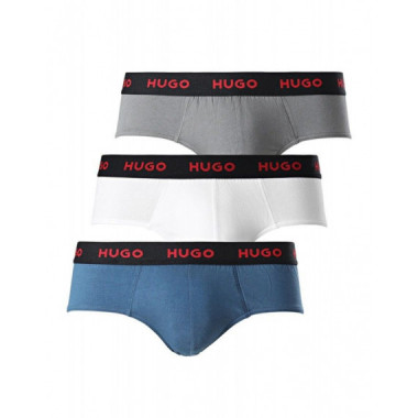 Slip HUGO Tripack Gris-blanco-azul