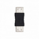 NANOCABLE Adaptador USB 2.0 Tipo A/h - A/h Negro