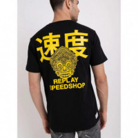 Camisetas Hombre Camiseta REPLAY de Punto con Estampado Speed Shop
