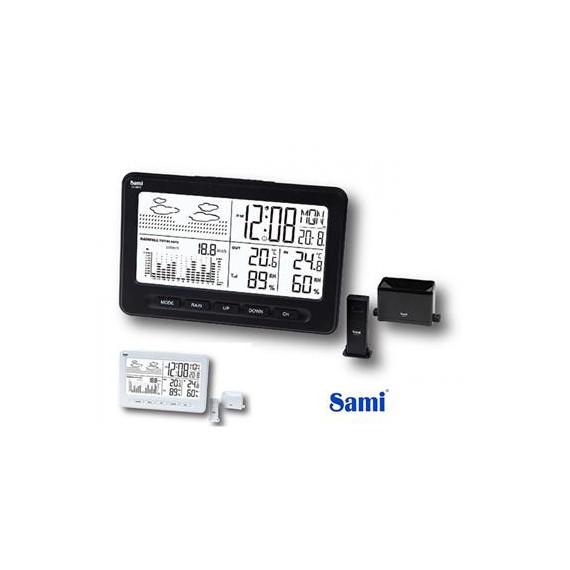 SAMI LD-9815 Estacion Barometrica con Sensor Exterior Hora,humedad,sensor Medicion Lluvia,calendario