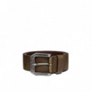 Cinturones Cinturón REPLAY de Piel Cepillada Dark Wood Brown
