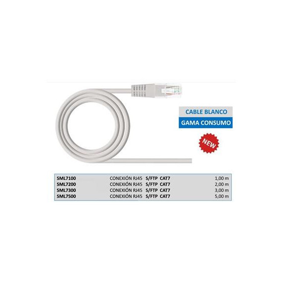 SURMEDIA Cable Red RJ45 S/ftp CAT7 3MTRS Blanco
