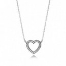 PANDORA San Valentín Joyería Collar Corazón 590534CZ-45