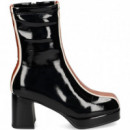 Botin Plataforma Charol Multi Negro  NOA HARMON