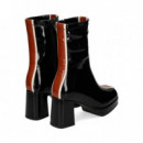 Botin Plataforma Charol Multi Negro  NOA HARMON