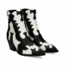 Botin Cowboy Blanco/negro  NOA HARMON