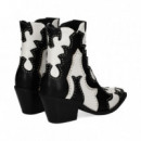 Botin Cowboy Blanco/negro  NOA HARMON