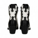 Botin Cowboy Blanco/negro  NOA HARMON