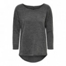 Camisetas Mujer Camiseta ONLY Alba Oversize 3/4 Dark Grey Melange