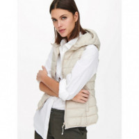 Chaquetas Mujer Chaleco ONLY New Tahoe Acolchado Hood Gris Pumice Stone