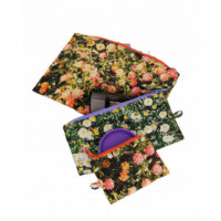 Pack de 3 Neceseres BAGGU Flat Pouch Set Photo Florals