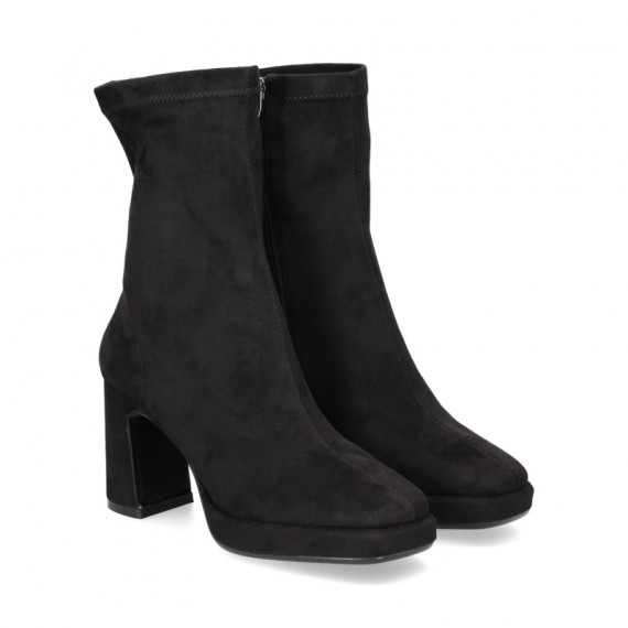 Botin Plataforma Terciopelo Negro  VIBES