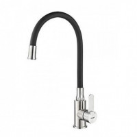 Griferia Cocina Vertical Flexible Inoxidable Negro