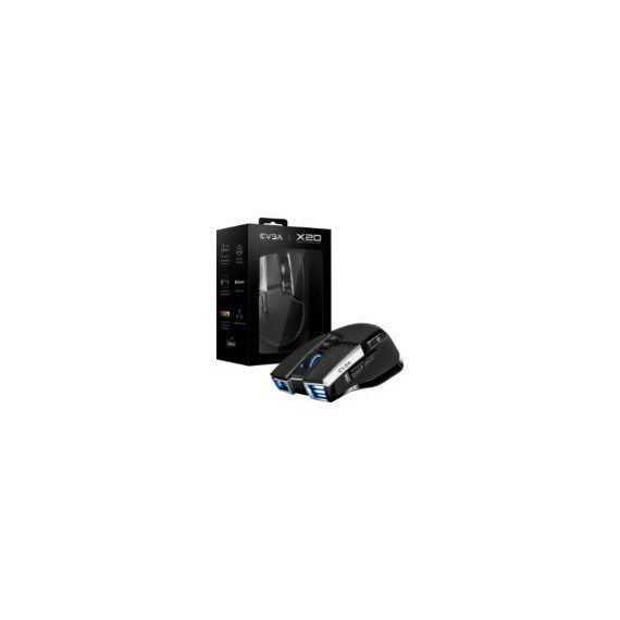 Ratón Gaming EVGA X20 Rf Bt USB Negro (903-T1-20BK-K3)