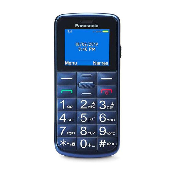 PANASONIC Telefono Movil KX-TU110EXC Azul Dual Sim, Teclas Grandes, Boton Sos, Bluetooth, Micro Sd