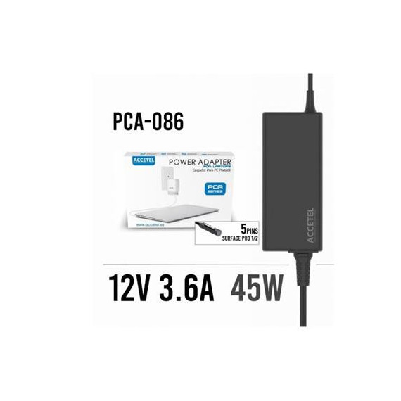 ACCETEL Cargador Compatible para Surface Pro 2 12V 3.6A 5 Pin PCA-086