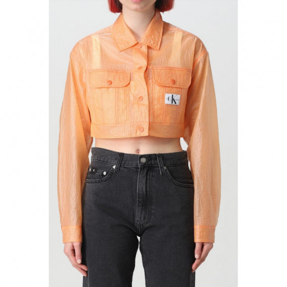 Semi transparent cropped outlet jacket