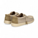 Deportivo Wallabee Tejido Multi Marron  HEY DUDE