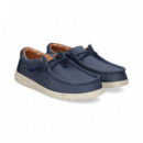 Deportivo Wallabee Tejido Azul  HEY DUDE