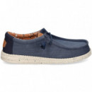 Deportivo Wallabee Tejido Azul  HEY DUDE