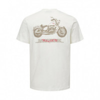ONLY&SONS Camisetas Hombre Camiseta Only & Sons Motob Life White