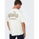 ONLY&SONS Camisetas Hombre Camiseta Only & Sons Motob Life White
