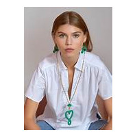 Collar Largo Corazón Resina 22311006 Verde  LOLA CASADEMUNT