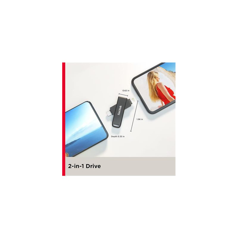 SANDISK Pendrive Dual Lightning para Iphone 256GB Ixpand Flash Drive Flip -  Guanxe Atlantic Marketplace