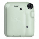 FUJIFILM Camara Mini Instax 12 Kit Color Verde + Papel 10 Fotos + 3 Portara Retratos