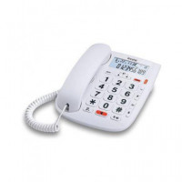 ALCATEL Telefono Fijo Sobremesa Tmax 20 Blanco con Teclas Grandes,funcion Audio Boost