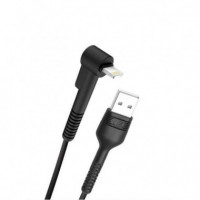 Cable Anti Rotura Acodado Lightning a USB Negro 1 Metro XO