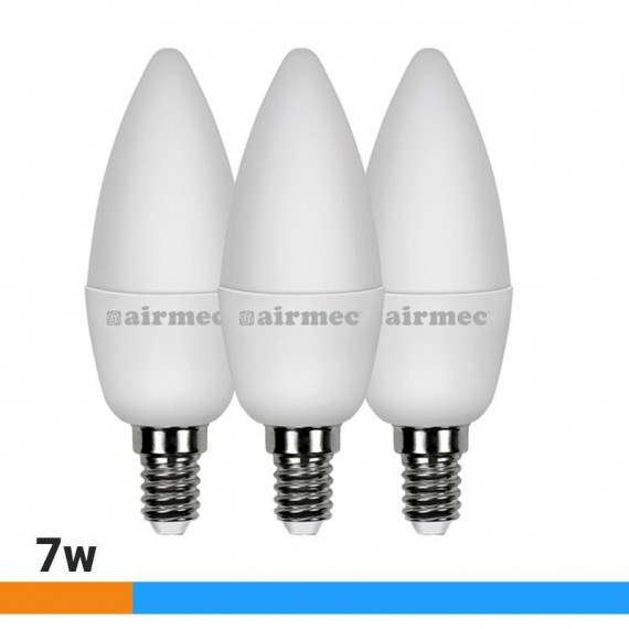 Pacote de lâmpadas de leds 3 7W C37 E14 Cool Light AIRMEC