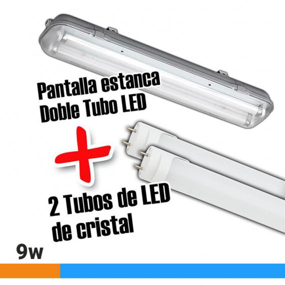 AIRMEC 60CM Double Led Tube Écran étanche 60CM avec tube à led 9W AIRMEC 60CM Double Led Tube Écran étanche 60CM avec tube à led 9W