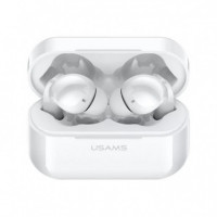 Auriculares Inalámbricos BLUETOOTH Ly Serie BT5.0 con Estuche Blanco USAMS