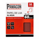 Papel de Lija Al Agua 50 Pcs GR60 PAMACON