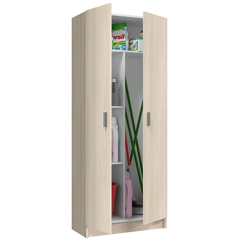 MULTISOS ARMOIRE DE RANGEMENT ROBLE BOIS 2 PORTES