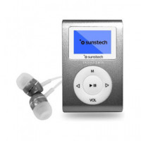 SUNSTECH Reproductor MP3 Dedalo Iii Gris 8GB, Radio Fm, Auriculares Incluidos